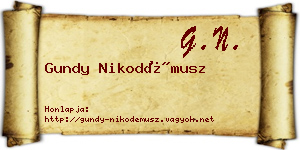 Gundy Nikodémusz névjegykártya